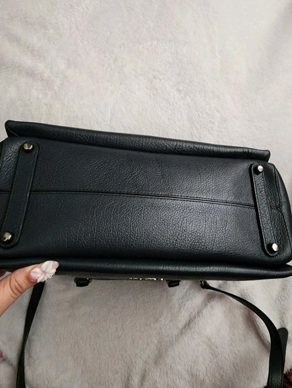 Coach Drew Satchel Crossbody Shoulder Bag Leather with Snakeskin Trim